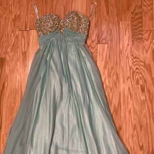 Mint Chiffon/lace Prom pageant dress.
